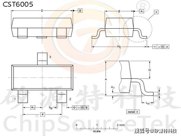 矽源特chipsourcetek-cst6005是sot23封装,60v,5a的n-mosfet