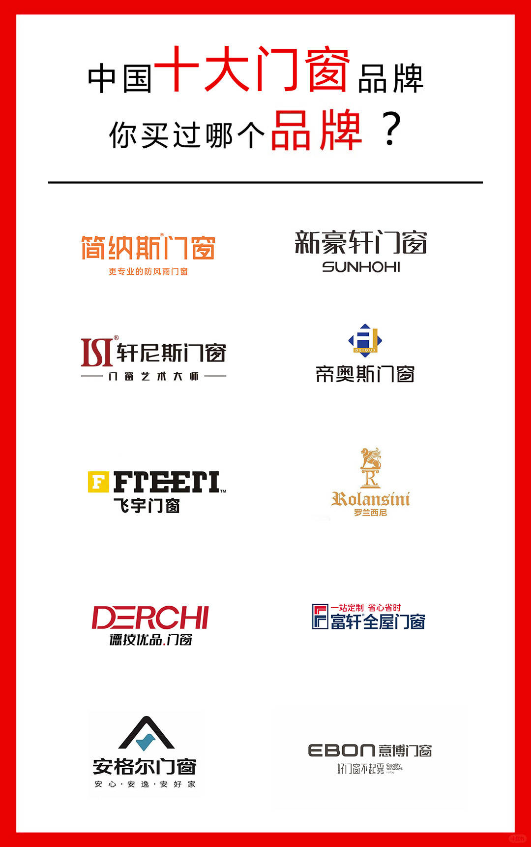 中国十大门窗品牌(最新排行榜)
