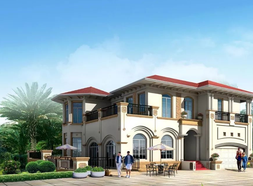 16×16米欧式农村别墅,华丽的造型,真正有钱人住的房子