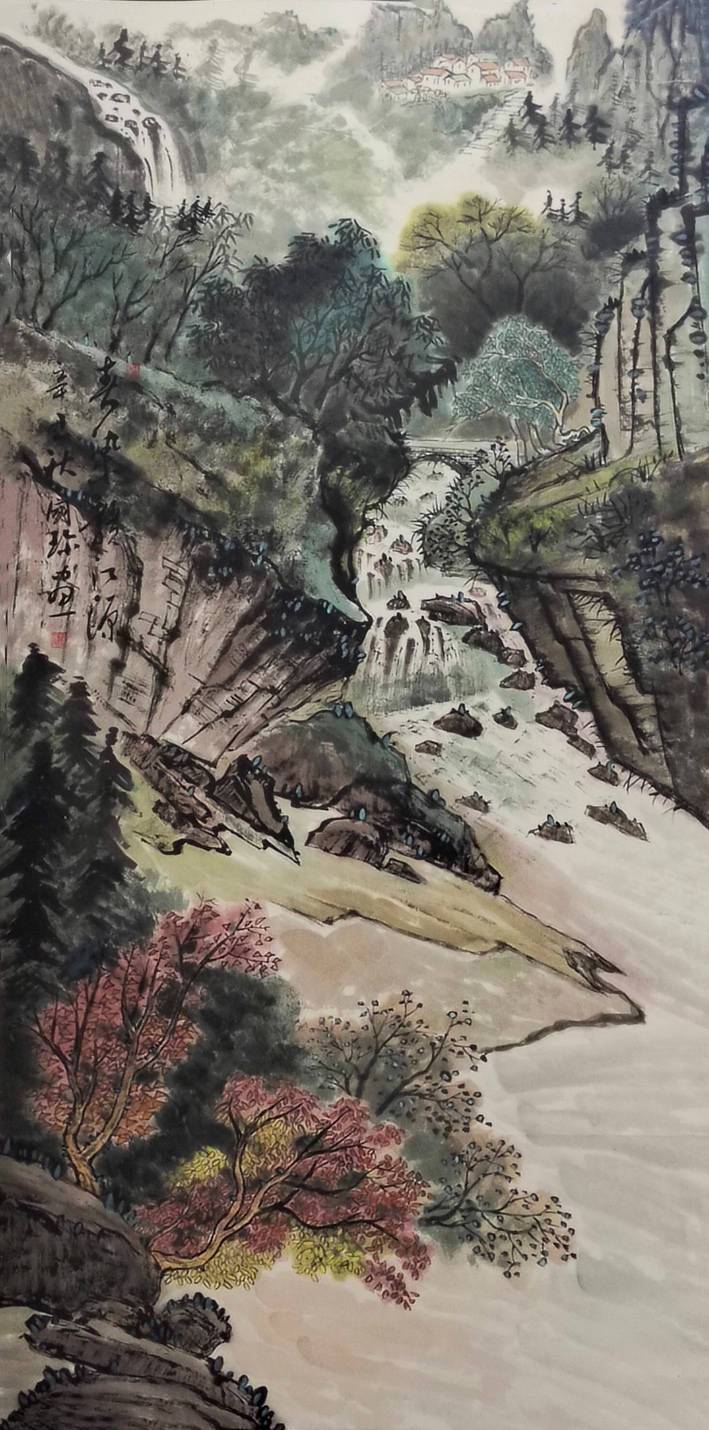 【作品赏析】陈国珍山水:静雅之韵,靓丽色彩,细腻笔墨绘江山