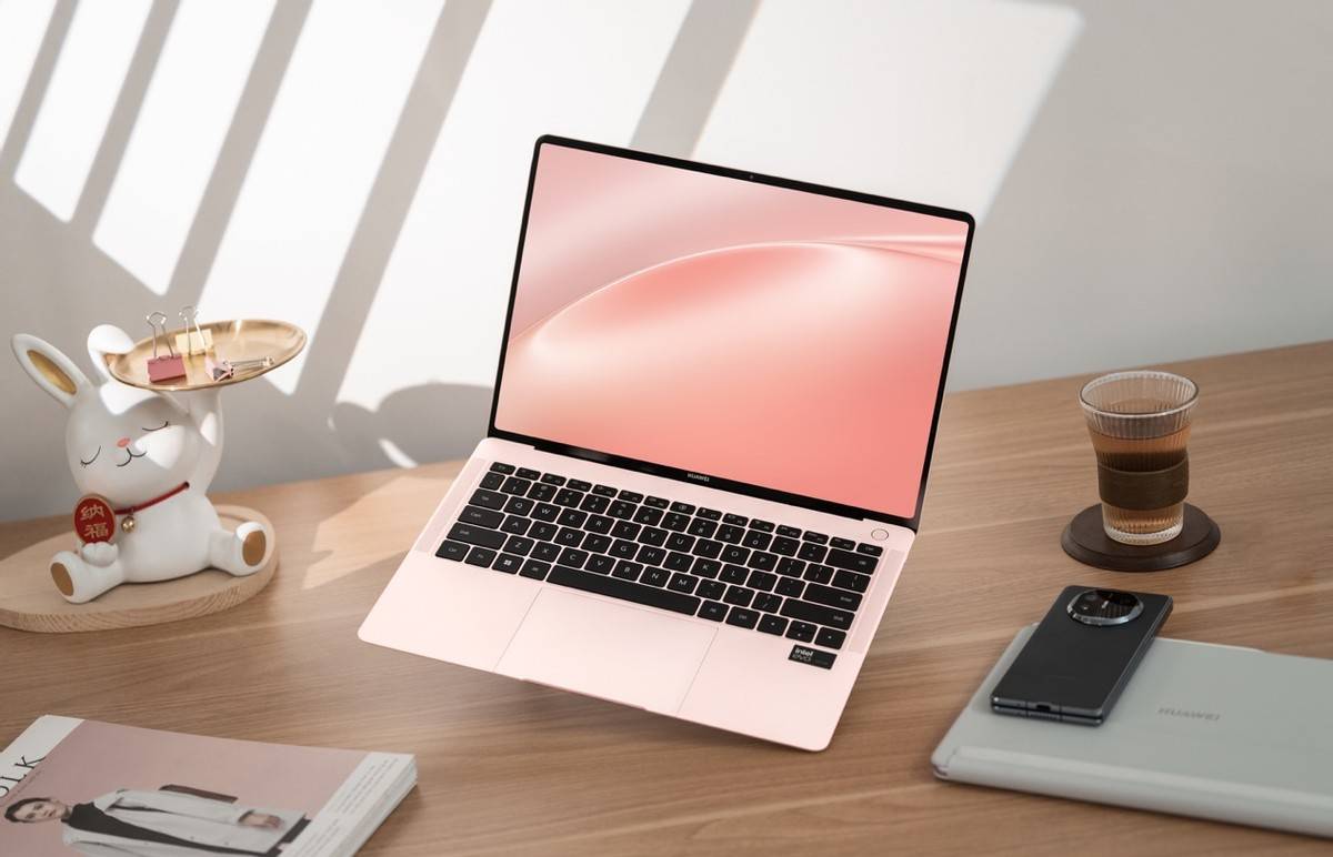 轻薄好看强悍,华为粉色笔记本开箱 全新matebook x pro拂晓粉上市