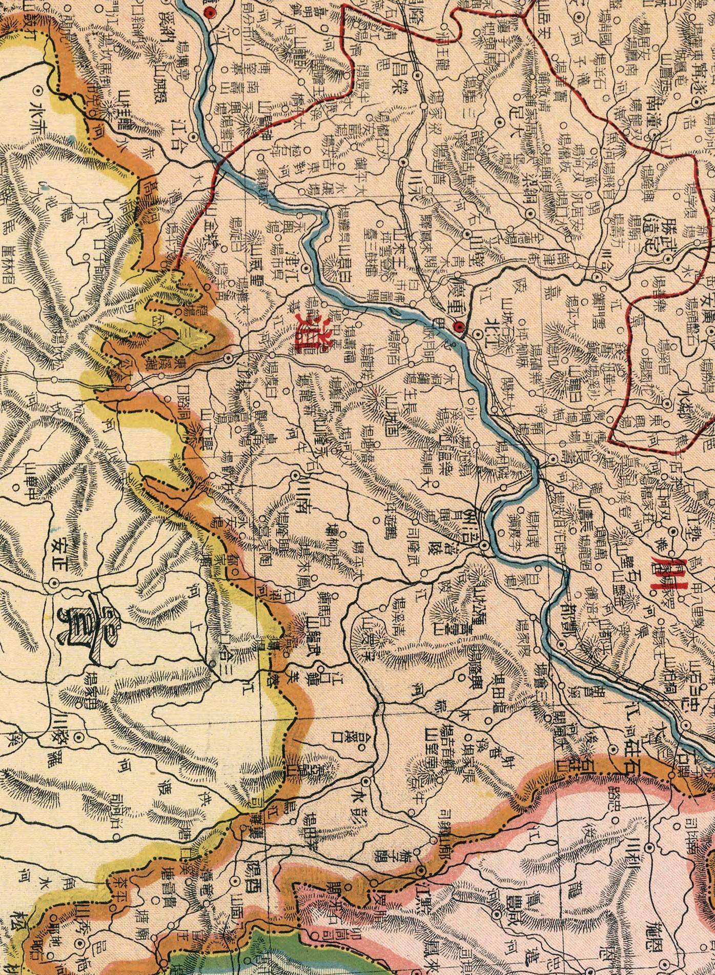 1917年,四川省老地图,精确到镇村,快看看有您老家吗?