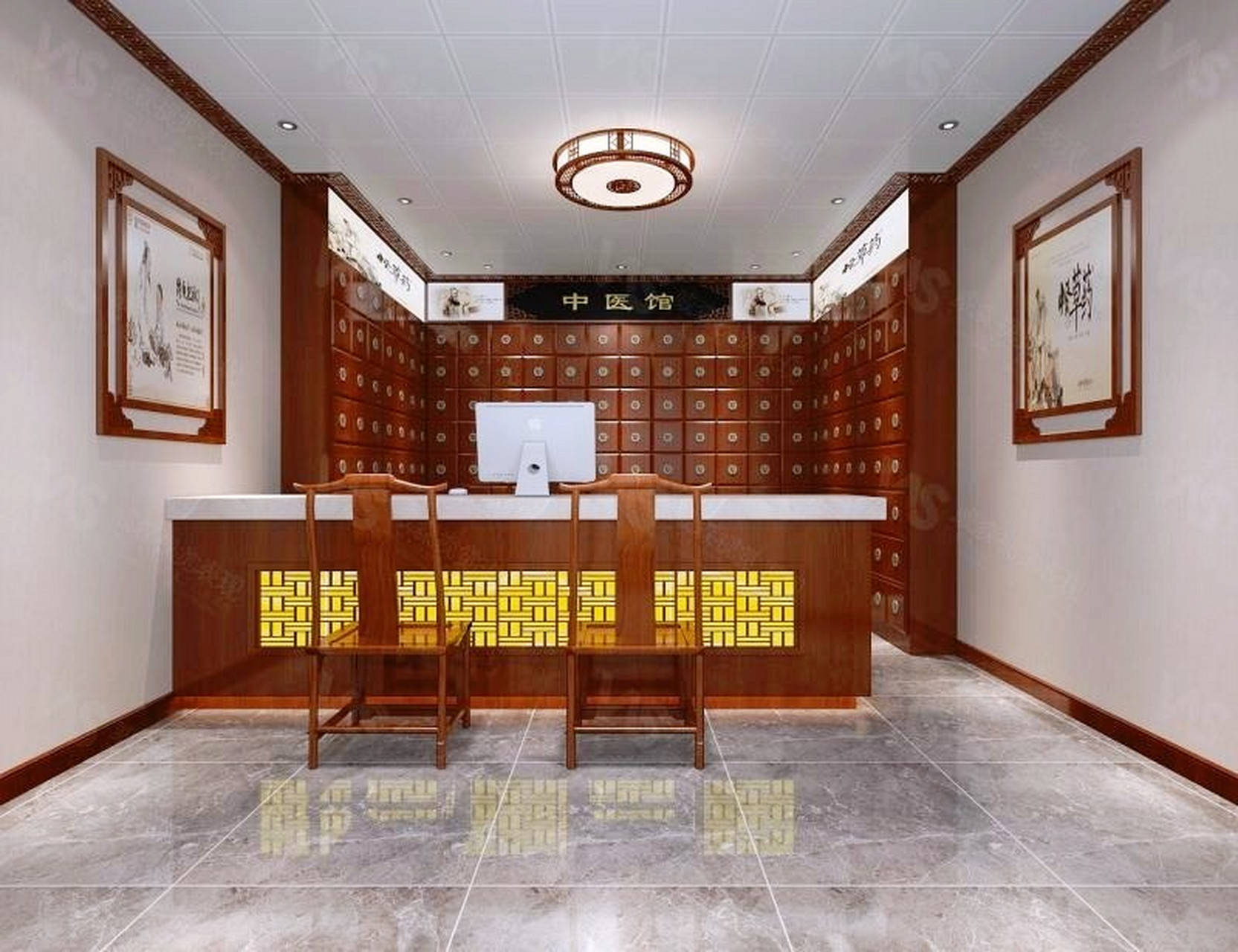 传统与现代的融合:中医院装修设计应体现中医文化的特色,如采用木质