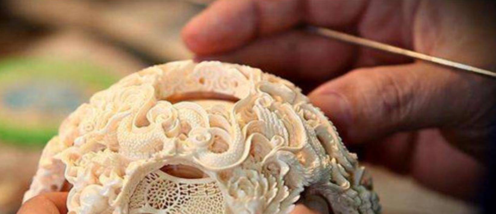 会上,中日带象牙球参展,一个惊艳世界,一个丢脸到家_牙雕_雕刻_工艺