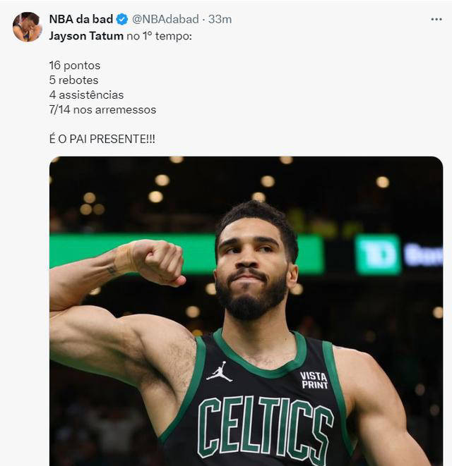 如果凯尔特人在第四场比赛中获胜,他的数据将继续优于布朗,因此塔图姆