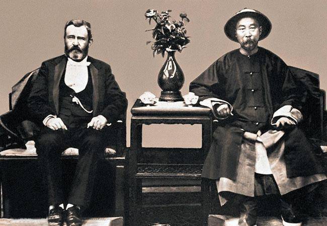 和美国总统格兰特,李鸿章与俾斯麦,格兰特并称为十九世纪世界三大伟人