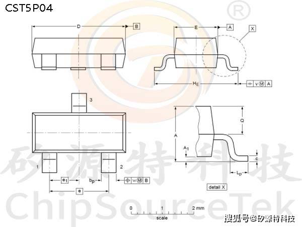 矽源特chipsourcetek-cst5p04是sot23封装,40v,5a的p-mosfet