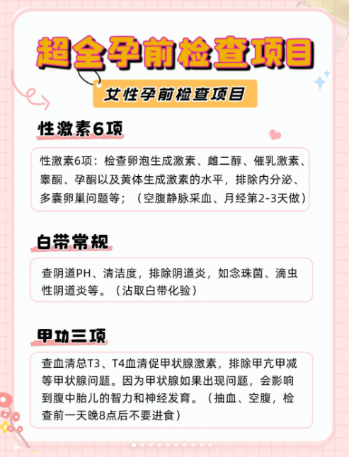 对于要备孕的小姐妹来说,孕前检查非常非常重要,高质量的备孕不仅可以