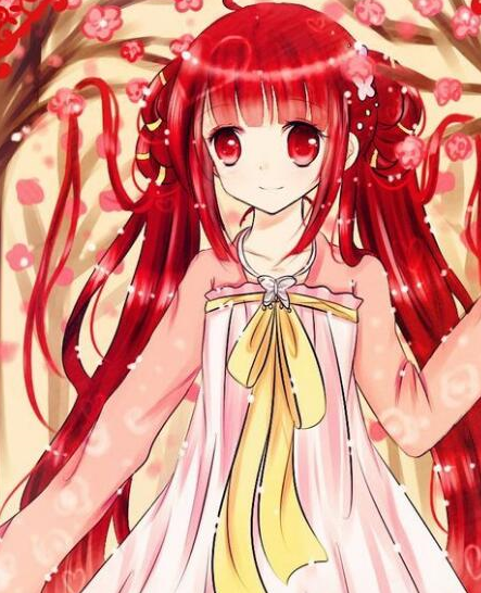 也是比较想初音未来的一位虚拟歌姬,樱花树下的青春,红色的头发还是