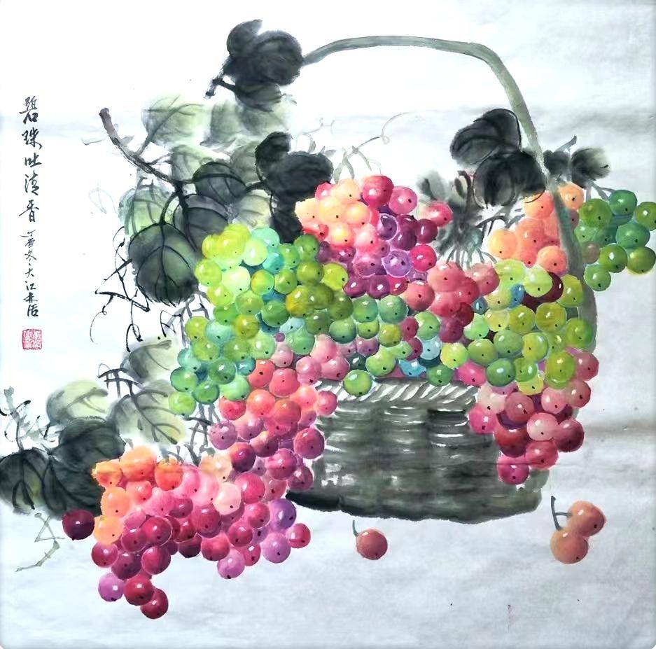 当代牡丹画家岑林活