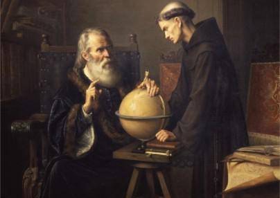伽利略发明了摆针和温度计,在科学上为人类作出过巨大贡献,是近代实验