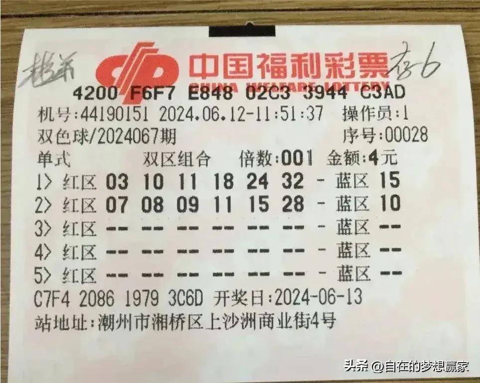 双色球第24067期晒票:15倍拿下亿元大奖!40张复式期待精彩表现