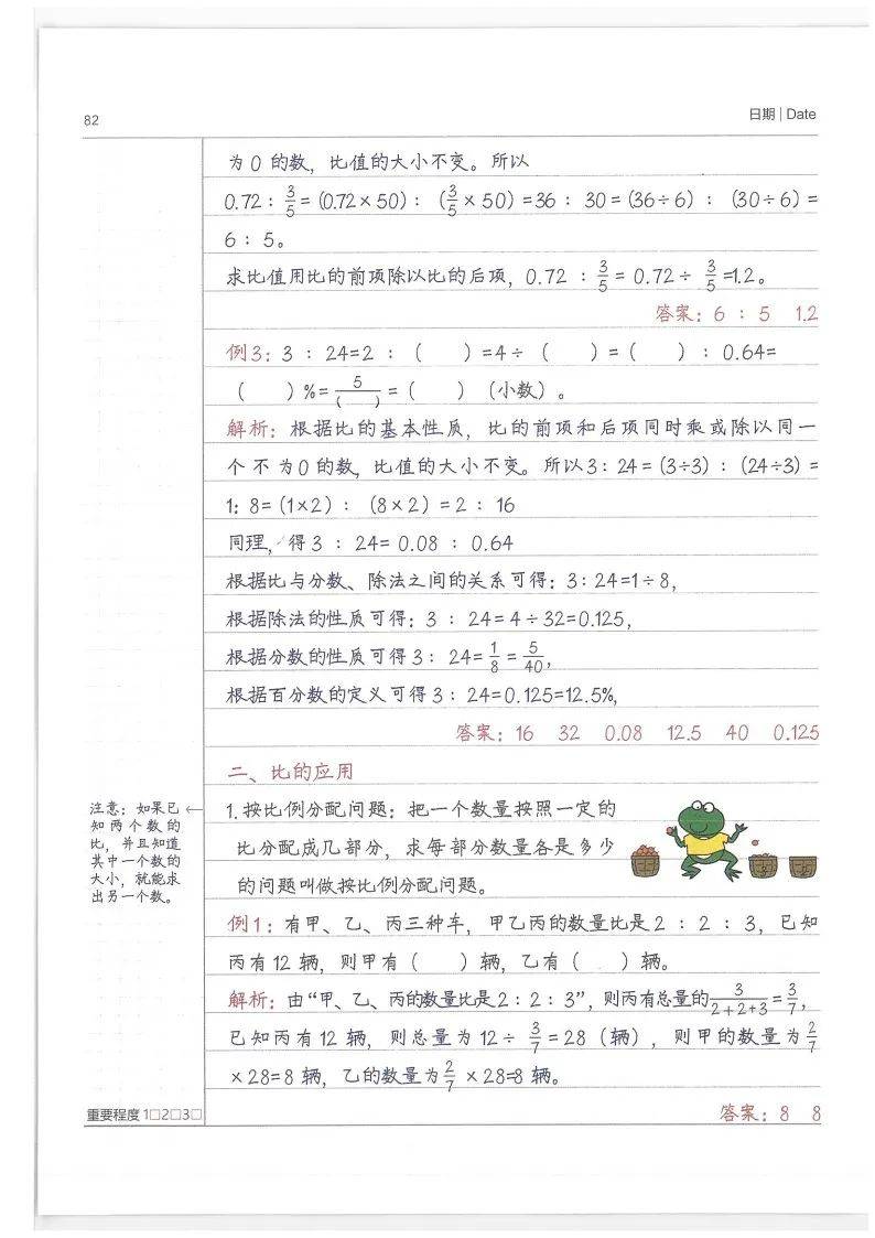 【数学】《学霸笔记》小学1-6年级所有知识点,重难点