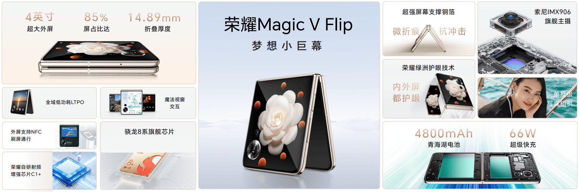 荣耀Magic V Flip发布 打造全形态折叠屏矩阵-锋巢网