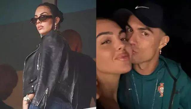 乔治娜终于来了!带迷你罗观战,穿皮衣秀身材镜,晒c罗亲吻照