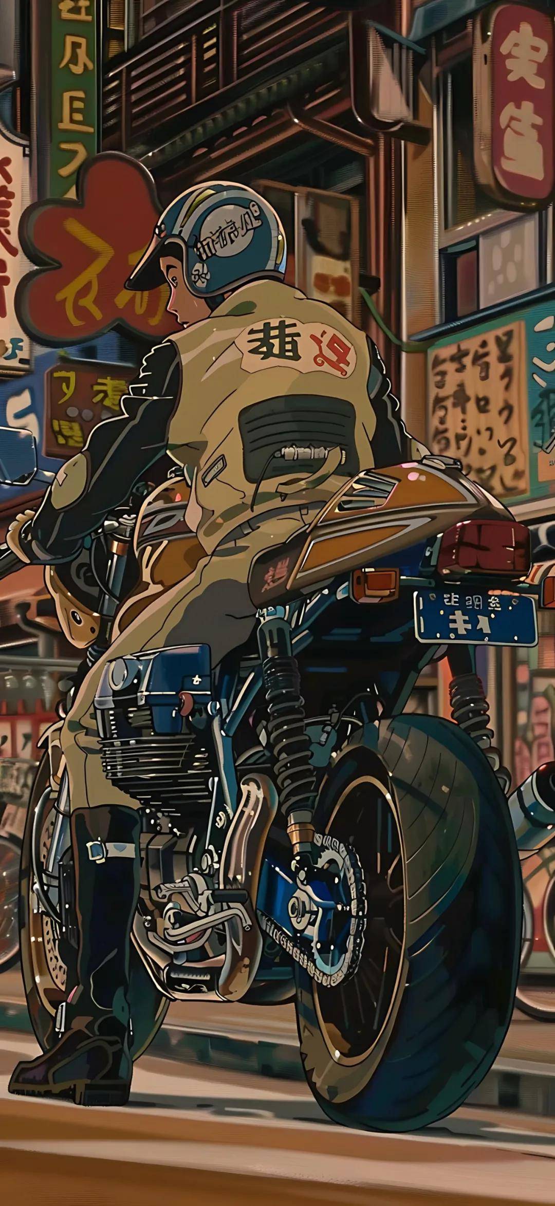 手机壁纸丨动漫版机车也很帅