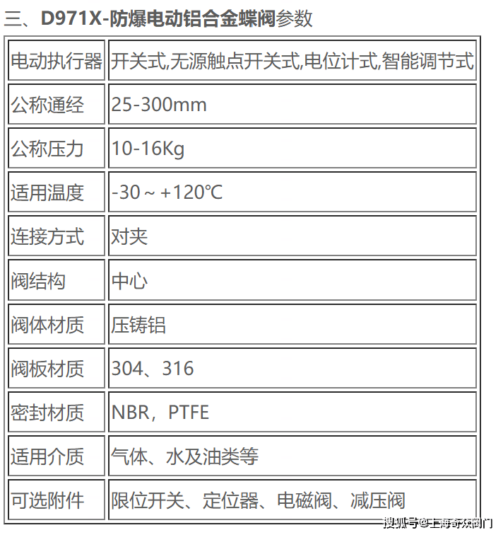 d971x-防爆电动铝合金蝶阀