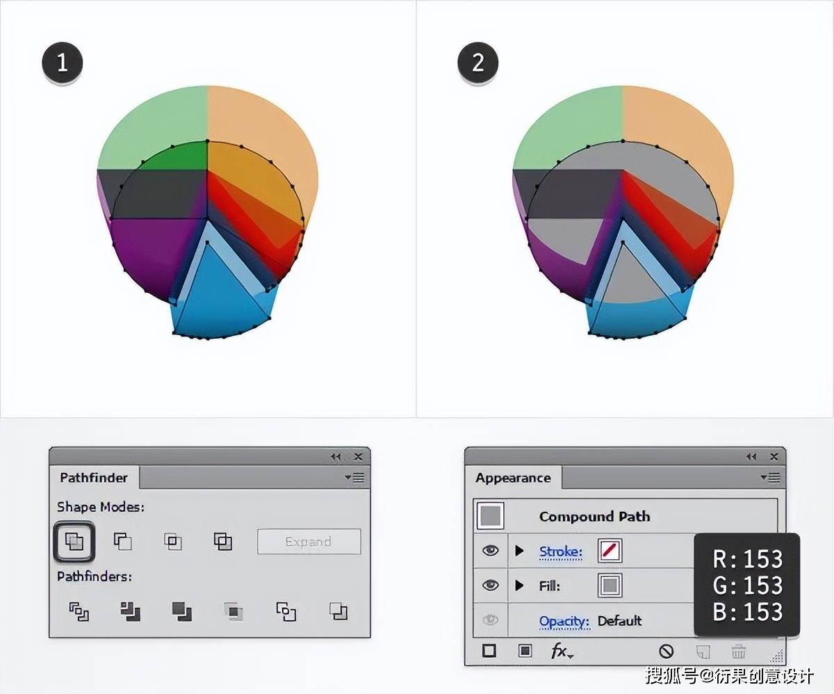ai软件技巧,绘制3d饼图