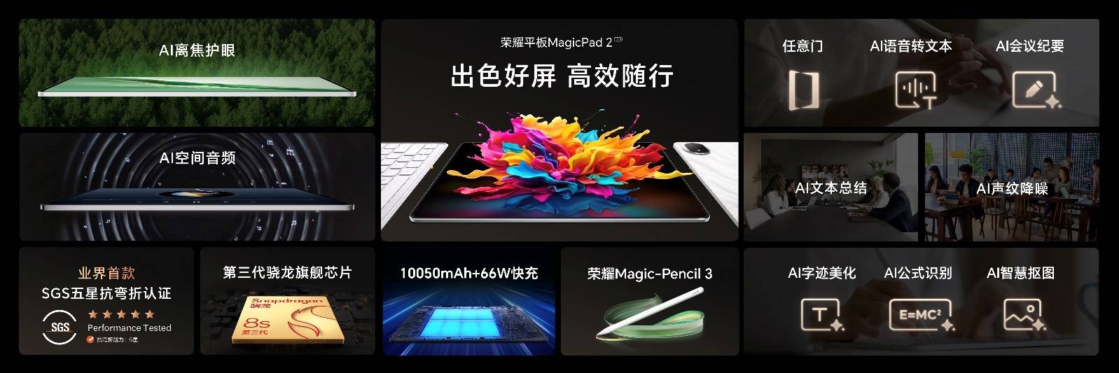 《荣耀Magic V3折叠屏新品发布，搭载第三代骁龙8旗舰芯片》