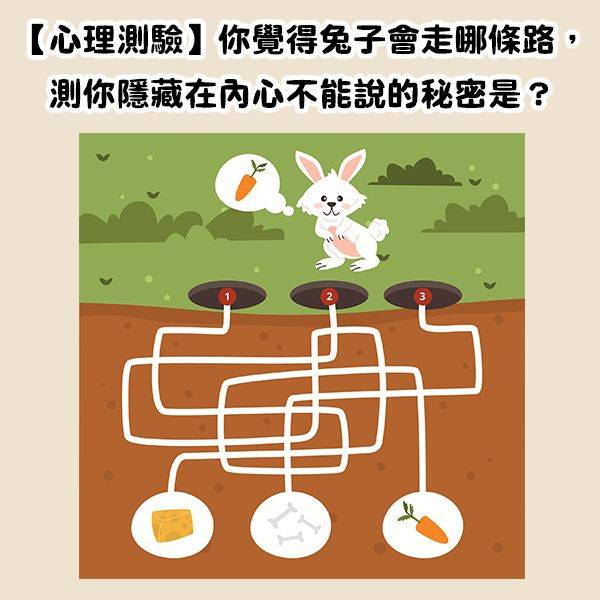 【心理测验】你觉得兔子会走哪条路,测你隐藏在内心不能说的秘密是?