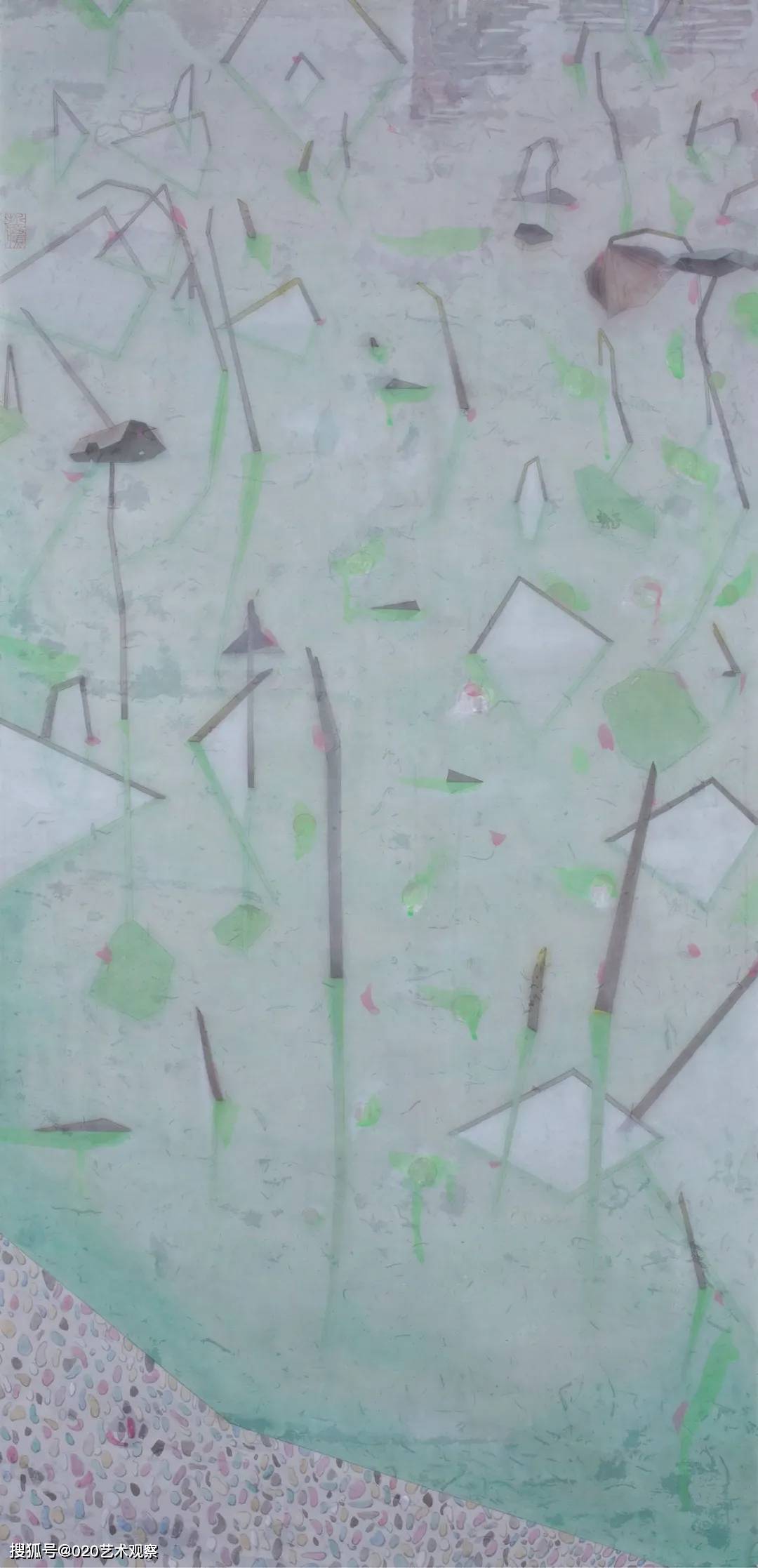 2020-2021年秦贤麟《洪湖听雨》81×63cm 纸本设色 2024年李秀玲