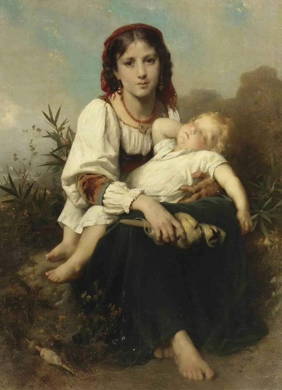 法国画家leonbazilleperrault人物油画作品