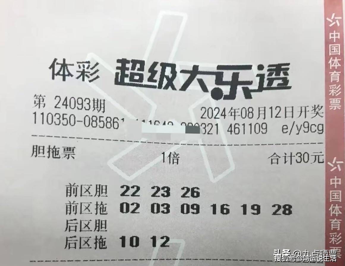 大乐透第24093期晒票:清零所有的不如意,一切都会好起来_生活_彩票