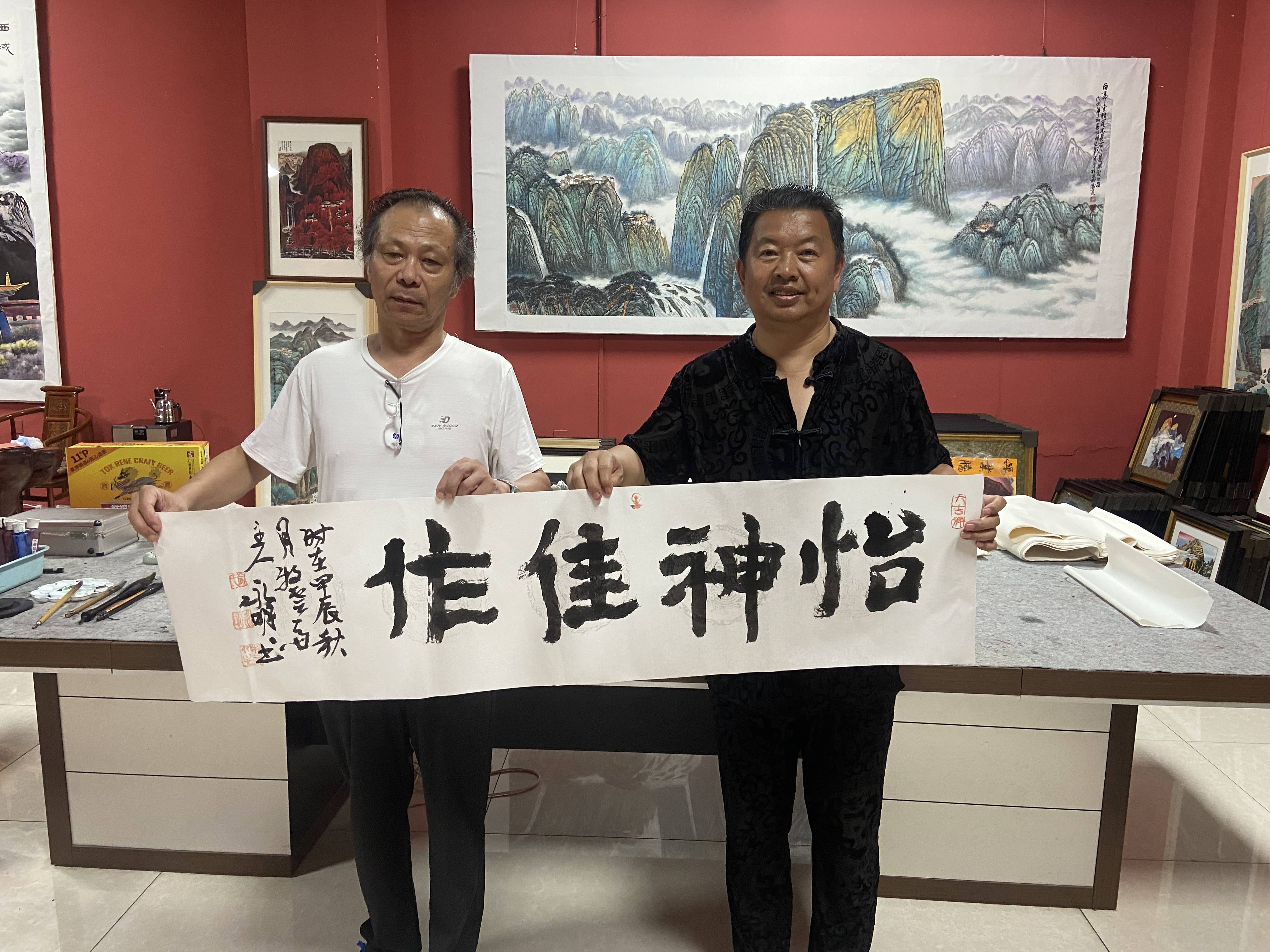 金义艺术馆常和书董事长,著名书画家严永明,书画家肖武平,画家路军