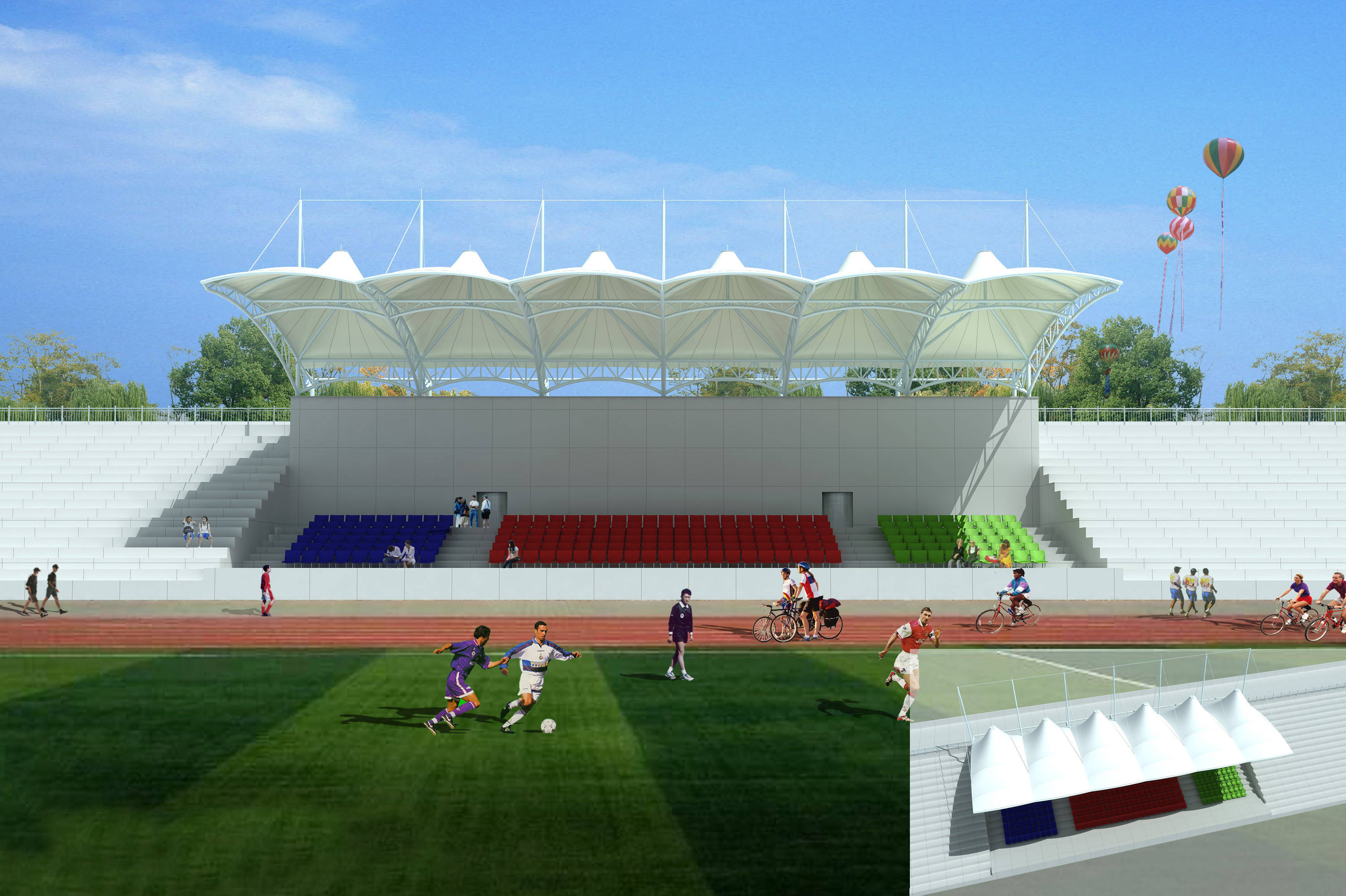 深圳远信膜结构｜ETFE膜材看台膜结构雨棚价格：成本效益双赢