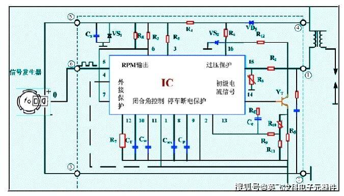 汽车点火原理电路图图片