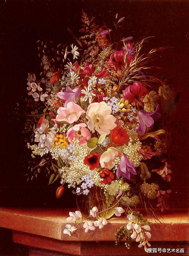 细腻温婉,色彩斑斓古典花卉静物画︱maria adelheid dietrich