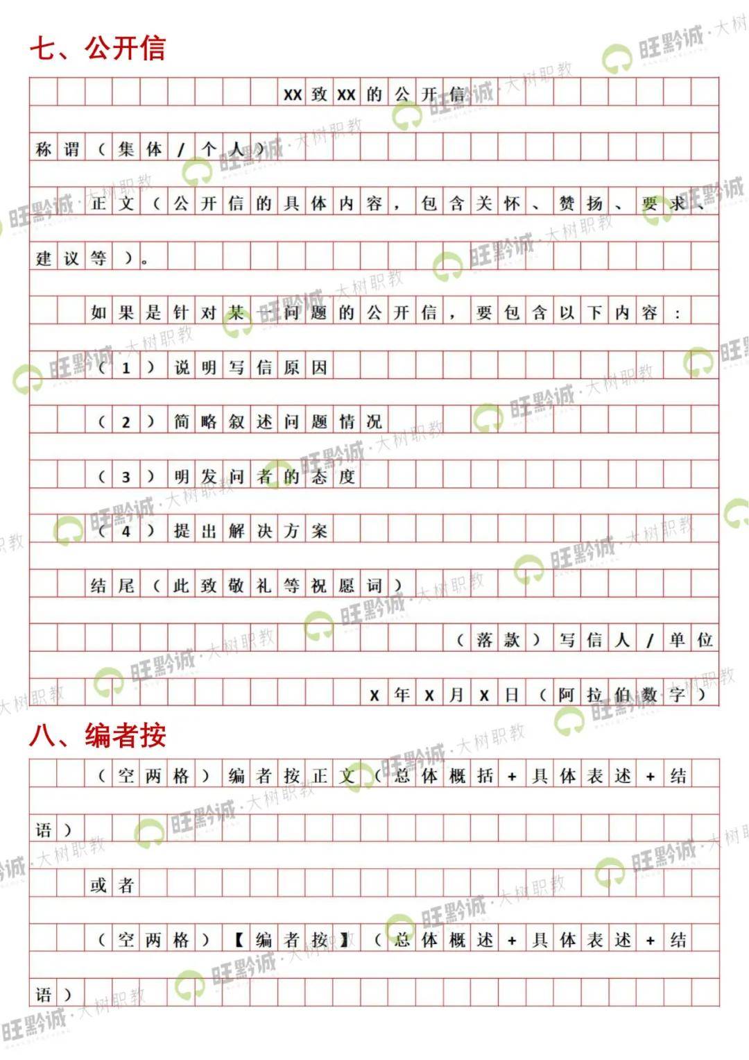 申论公文写作答题卡格式版来啦!