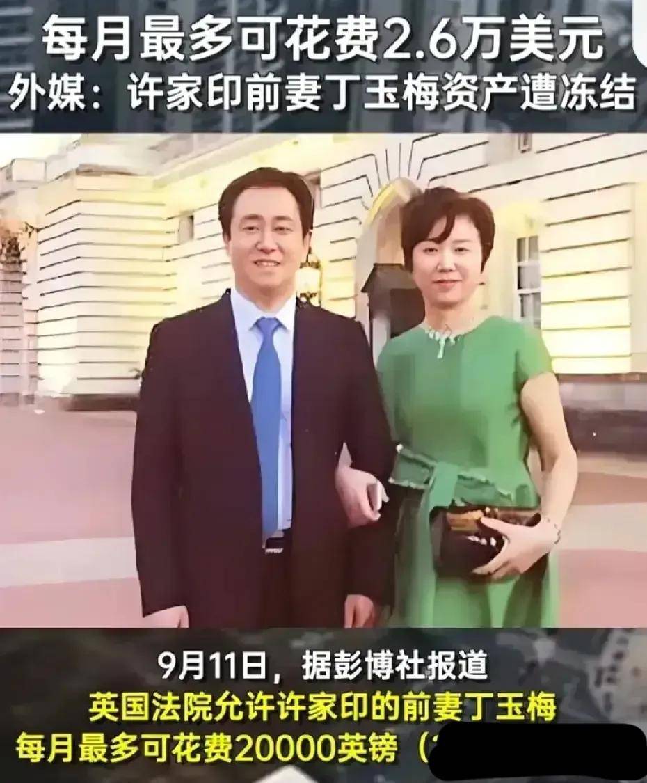 许家印前妻百亿资产被冻结，英国法院允许她每月花18万？网友破防_丁玉梅_恒大_香港法院