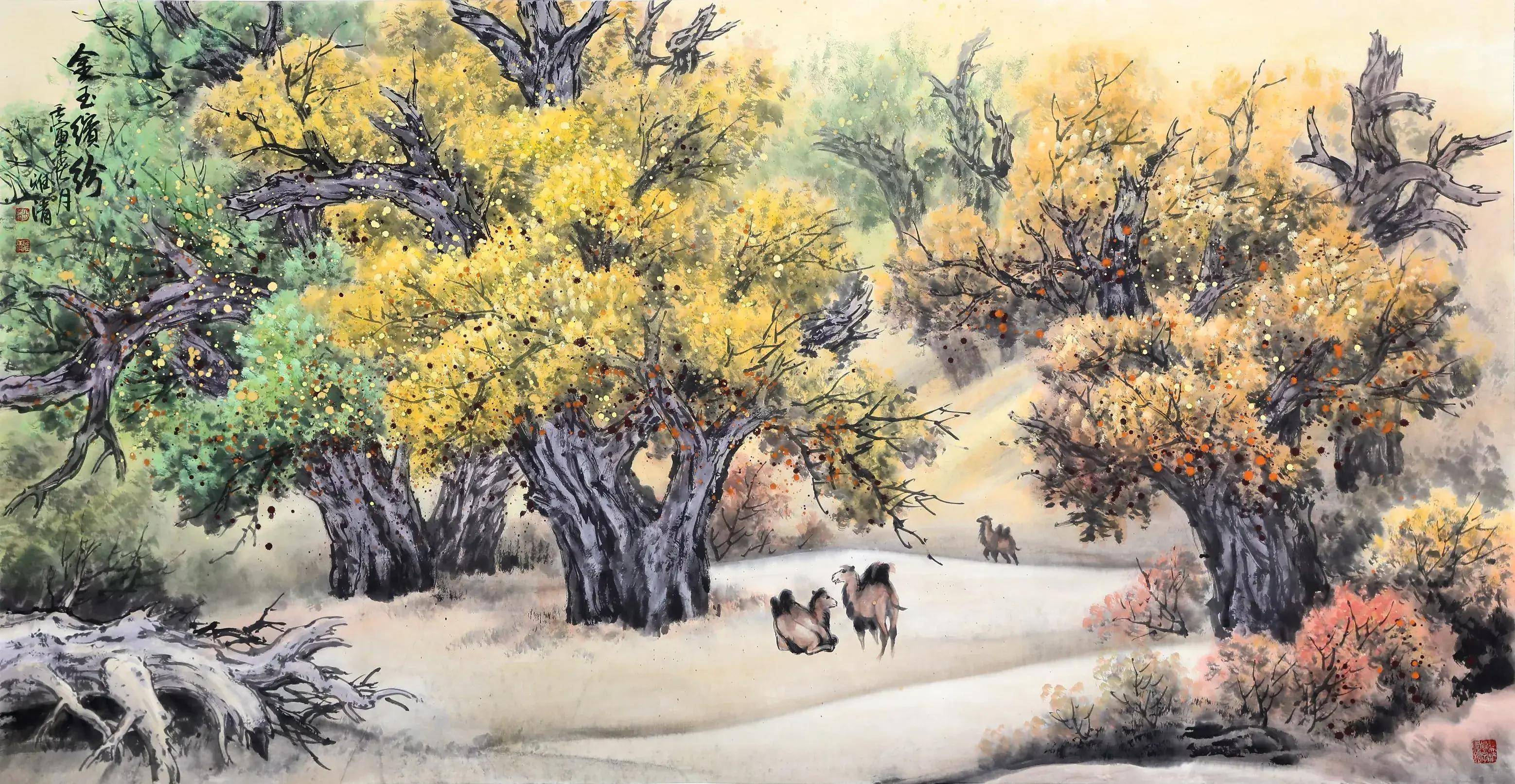 功勋艺术家赵雅清胡杨作品欣赏_美术_中国画_意义