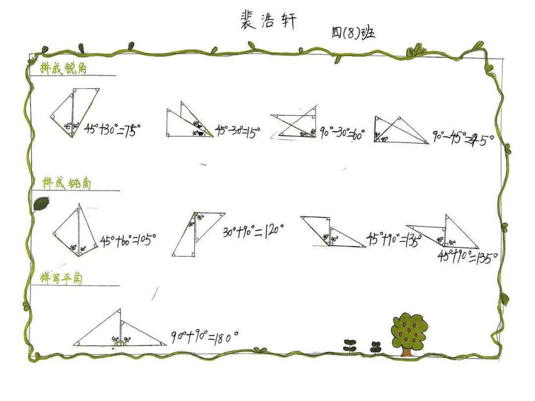 两个三角尺拼锐角图片