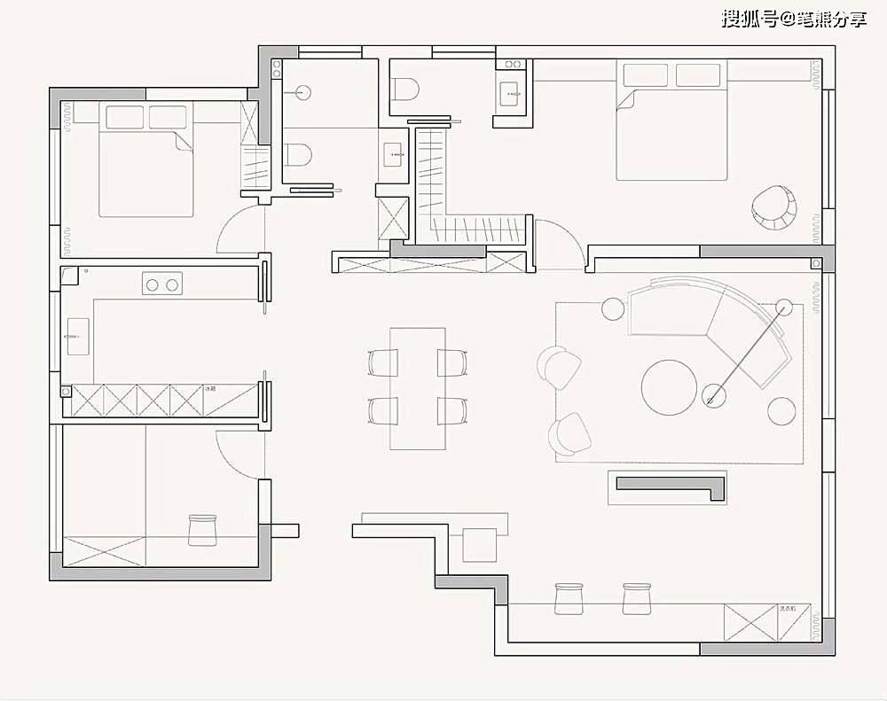 cad室内平面图简单图片