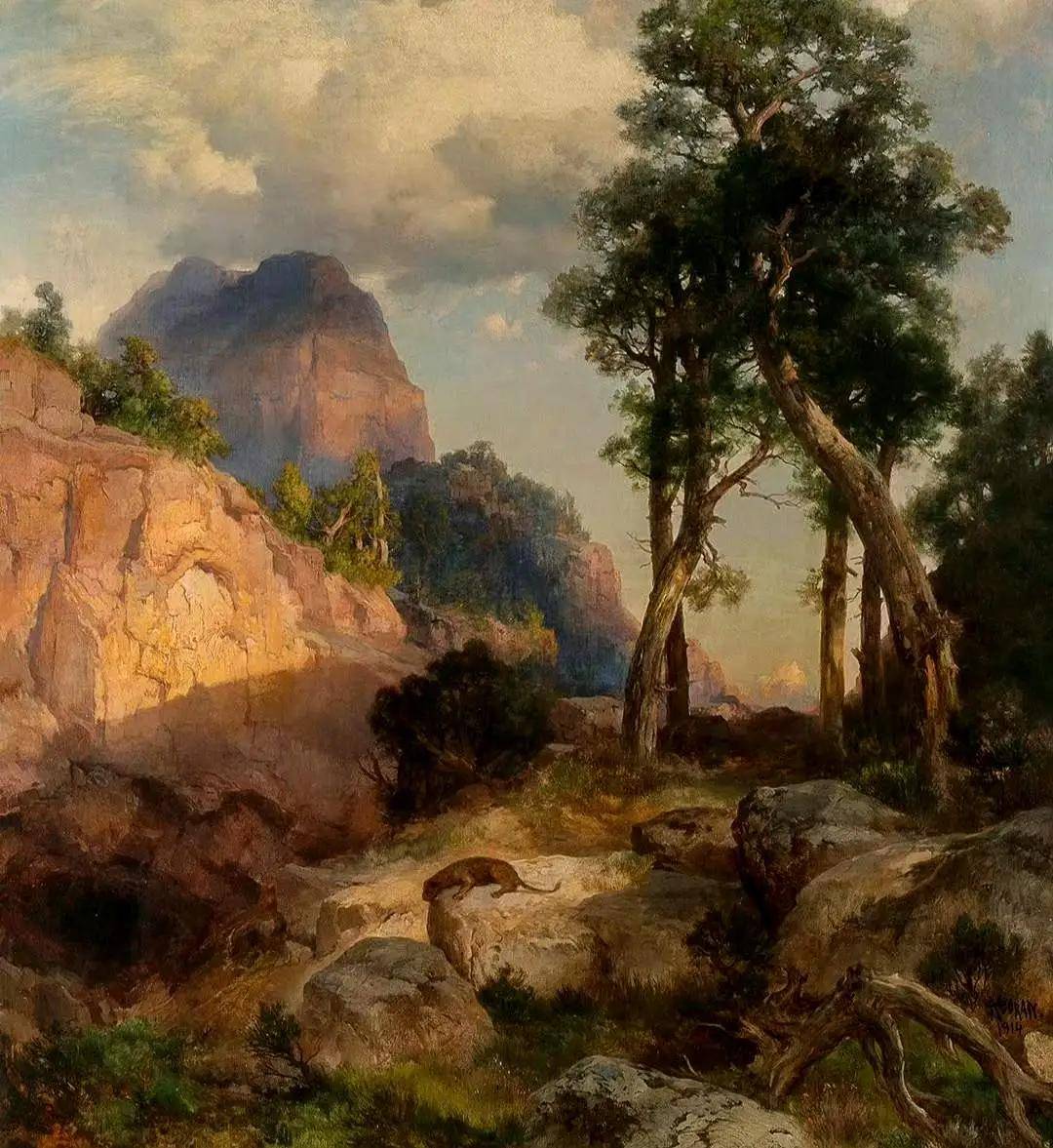 美国全景视觉风景画艺术家托马斯莫兰thomasmoran
