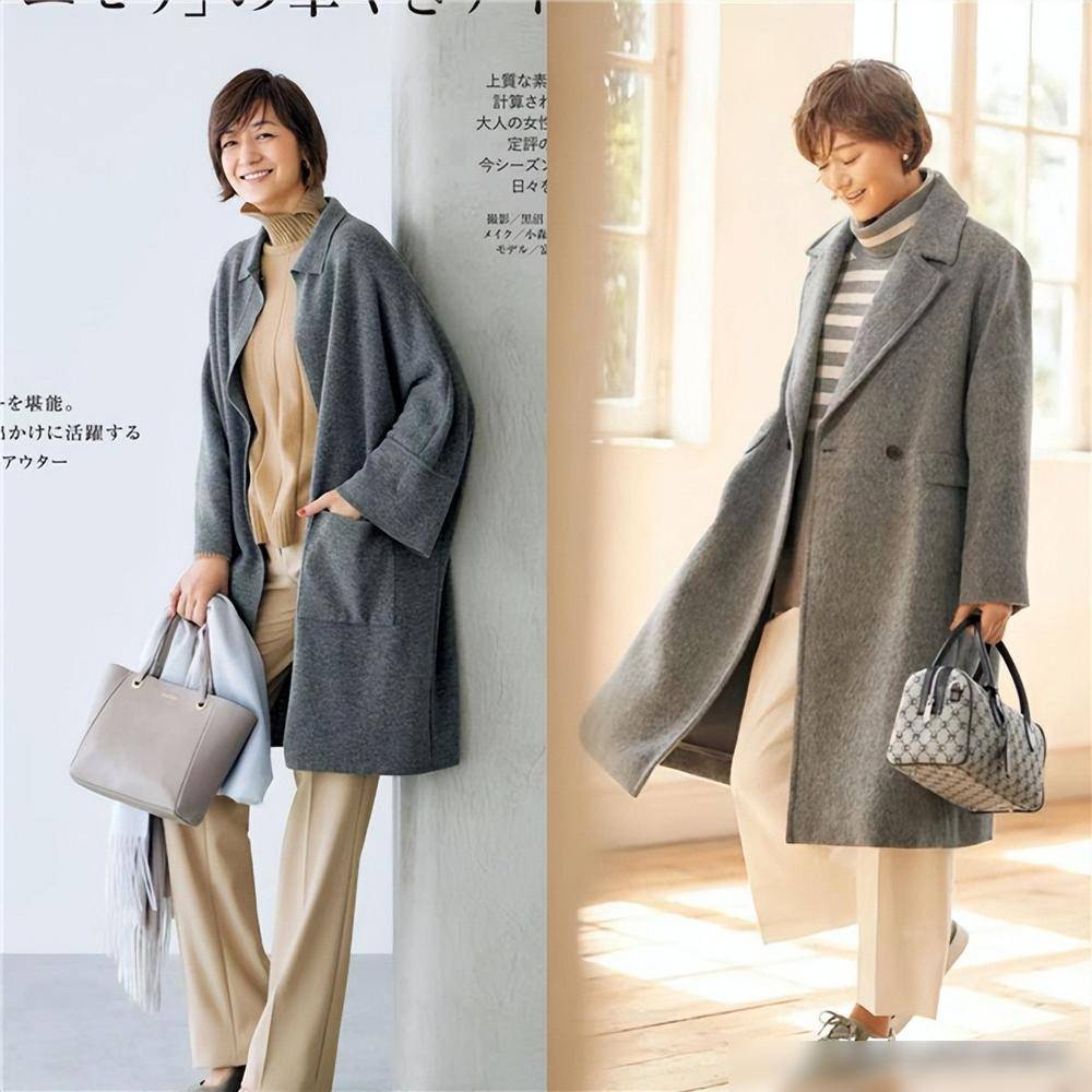 富冈佳子到了中年更有气质:衣穿长,发剪短,简约却高级有品位