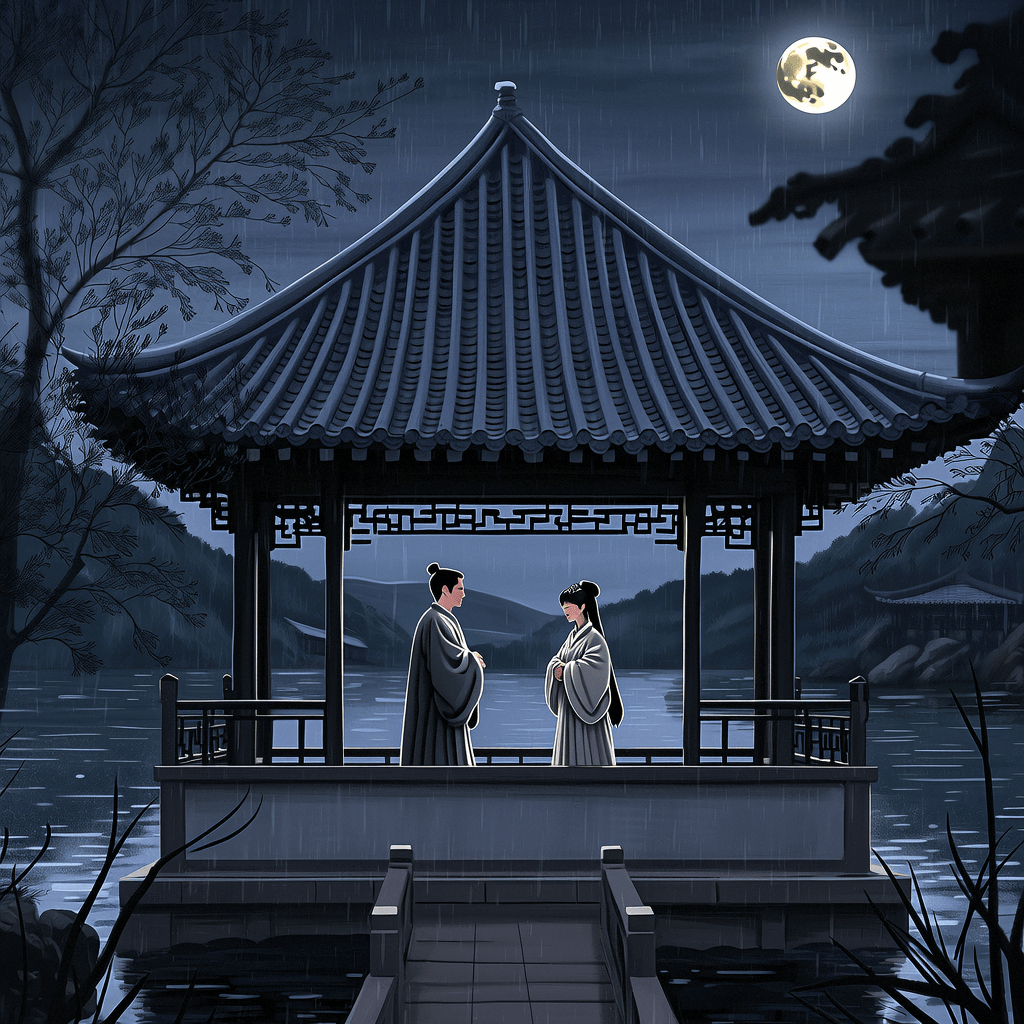 王勃《江亭夜月送别二首》:诗韵中的离情别绪