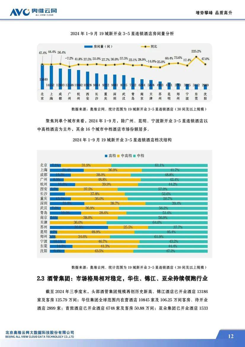 奥维云网：2024中国中高端酒店市场占有率，中高端酒店市场蓝皮书