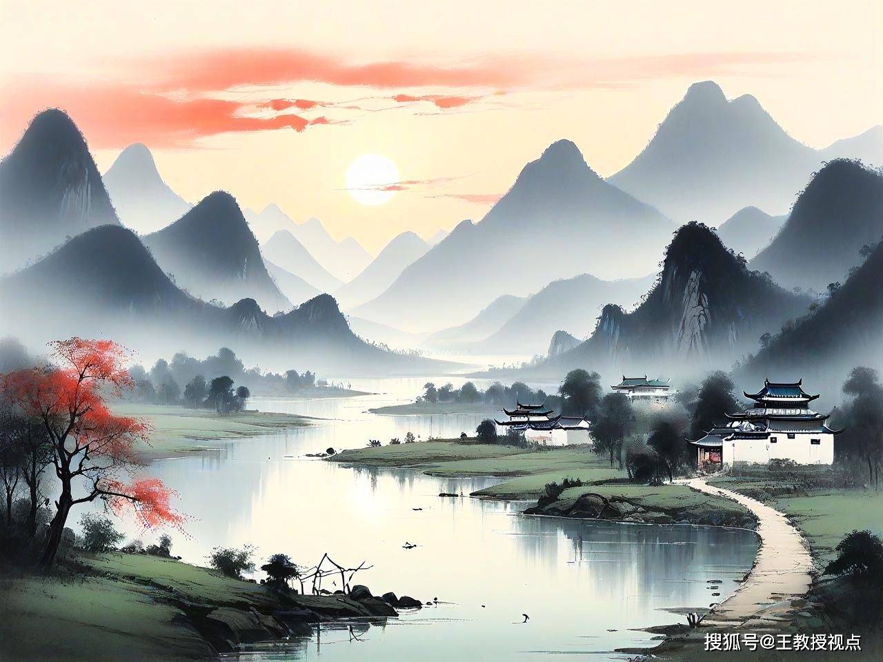 中国画山水创作欣赏:笔墨间流淌的自然与哲学之美