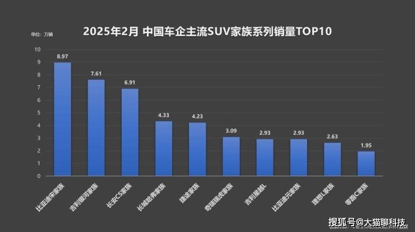 比亚迪宋系列混动与纯电双轮驱动，8.9万辆，定义SUV市场新标杆！