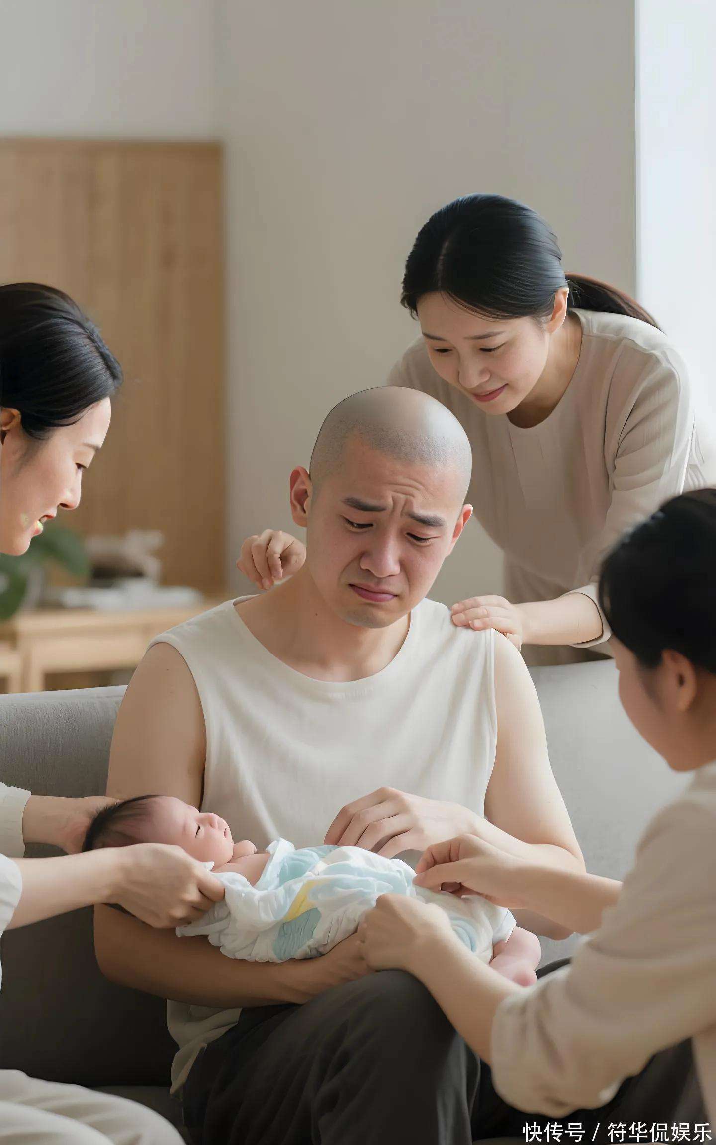 58岁歌手光头李进终于当爸小25岁娇妻为他诞下儿子