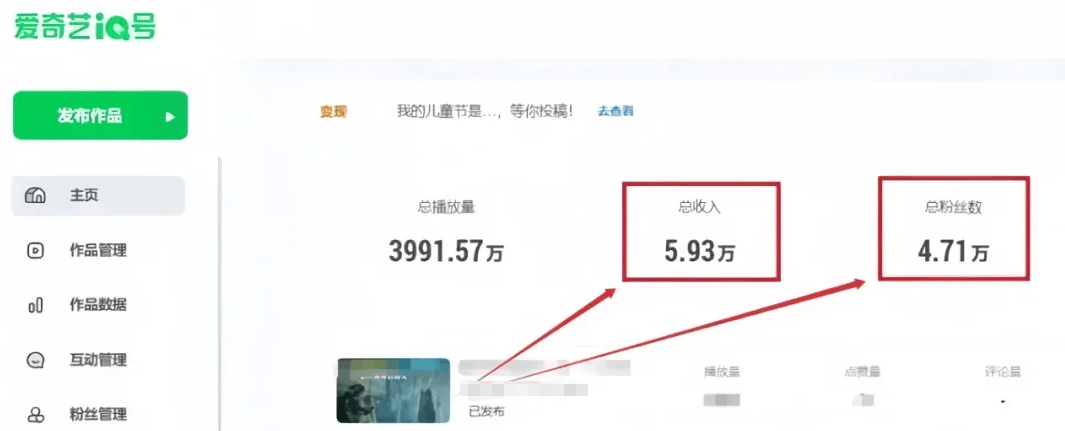 靠谱副业：爱奇艺创作者分成计划让视频播放量变成50000收益