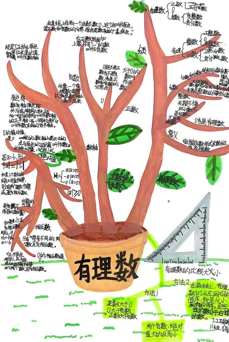 —濮阳市油田第十三中学七年级数学组开展学生思维导图