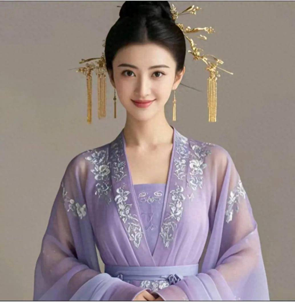 景甜:紫裳仙姿,人间富贵花,紫衣仙女之典范