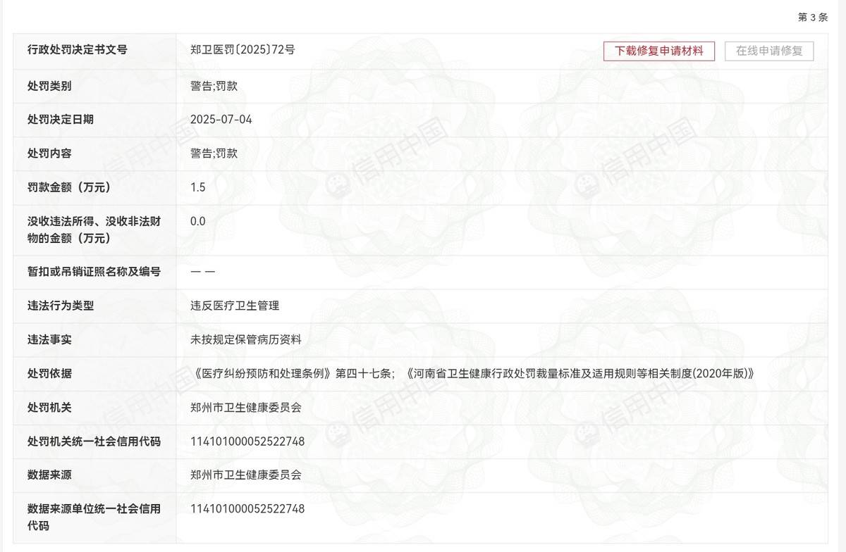 消费者曝光术后鼻子歪:郑州星璨医疗美容两年四罚投诉多(图6)