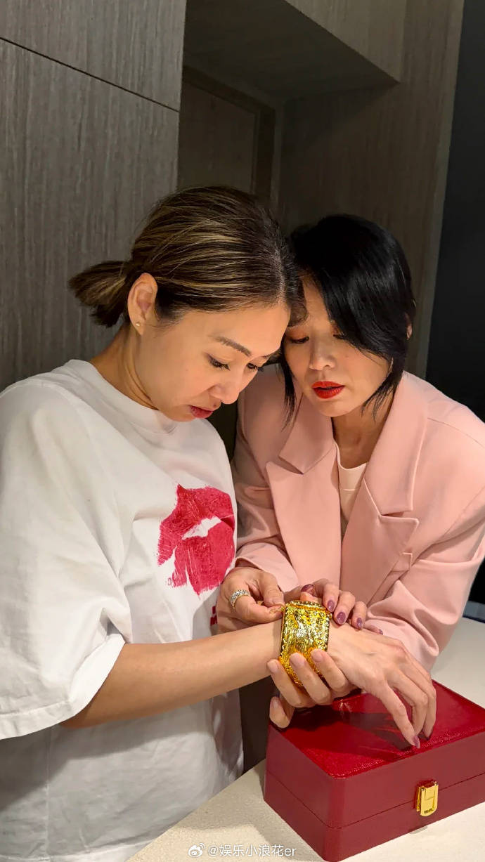 胡杏儿送胡定欣一对纯金龙凤镯，胡定欣：无论金价多高都会收藏 插图4