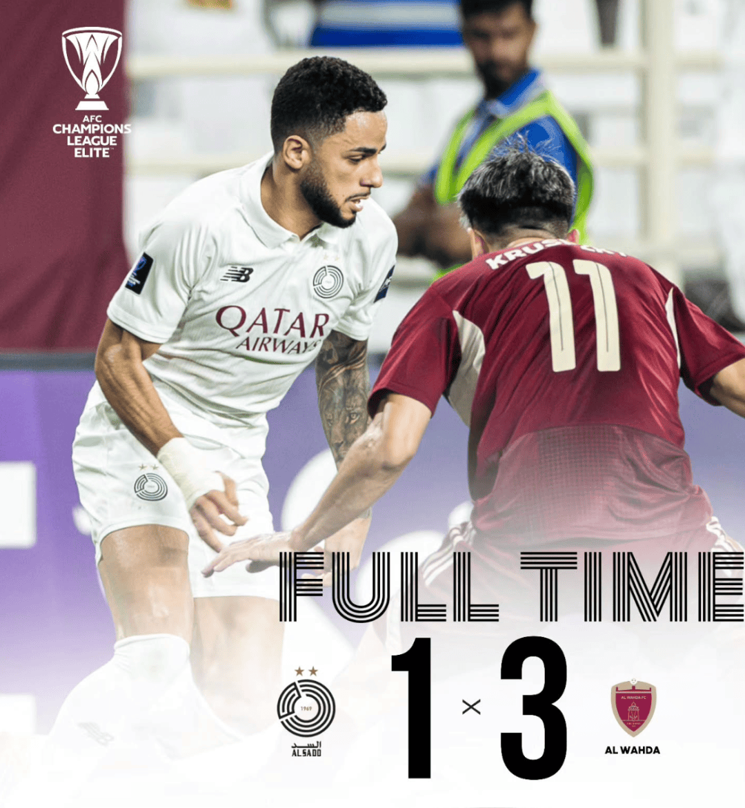 亚冠精英联赛：多哈萨德陷入危机，迪拜国民青年寻枪