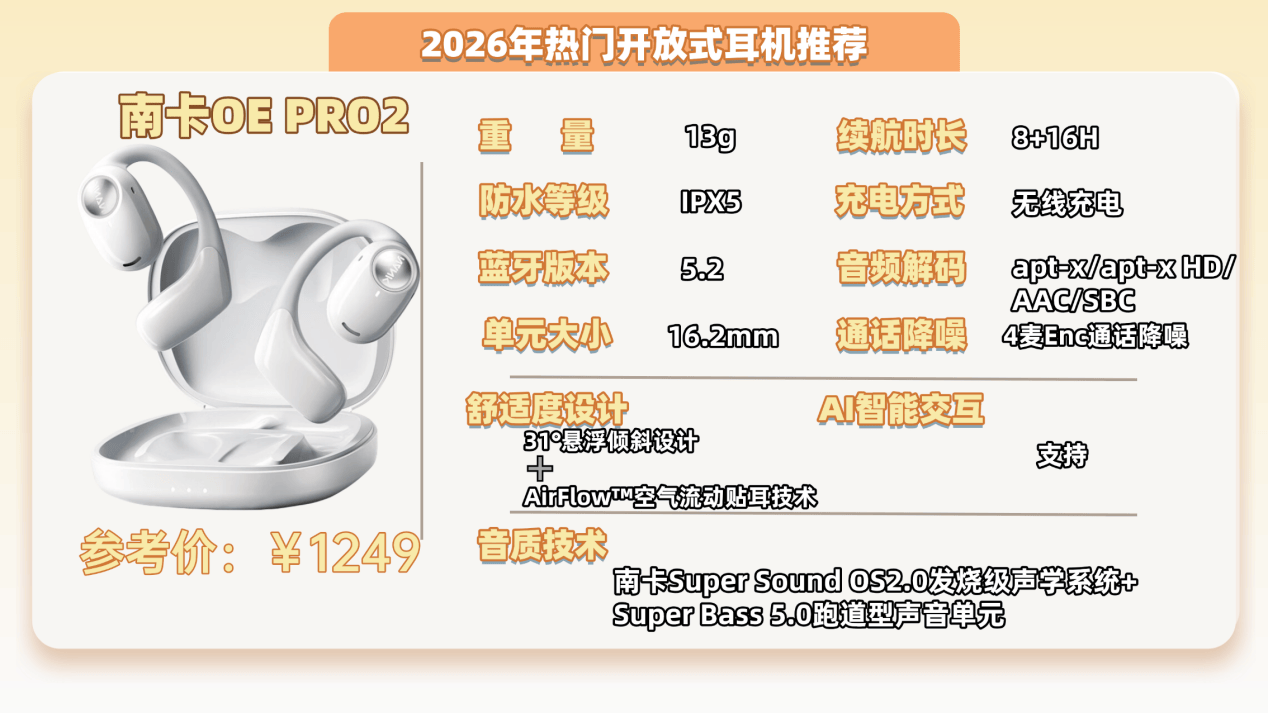 开放式耳机舒适度怎么样？2026年最新开放式耳机舒适度测试